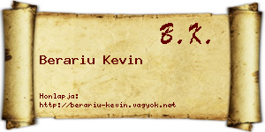 Berariu Kevin névjegykártya